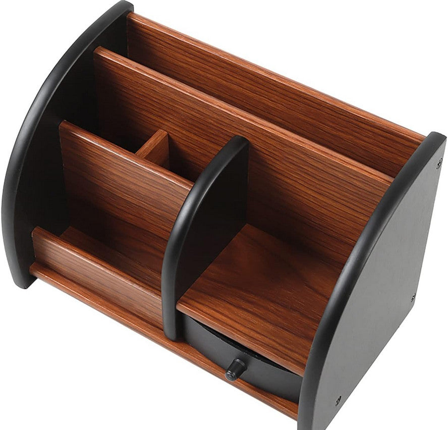 Eleganter Holz-Schreibtischorganizer mit Schublade