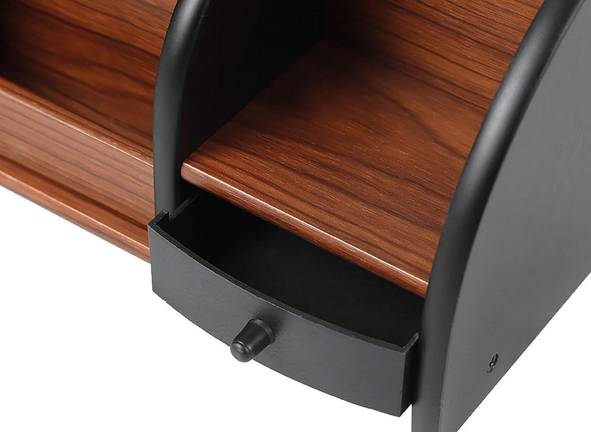 Eleganter Holz-Schreibtischorganizer mit Schublade