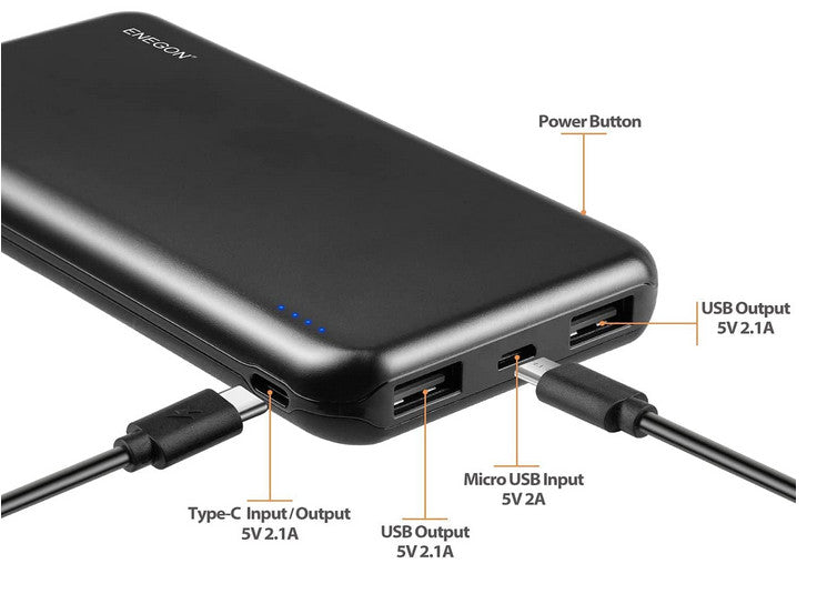 Powerbank mit 10000mAh – Tragbares USB-C-Ladegerät