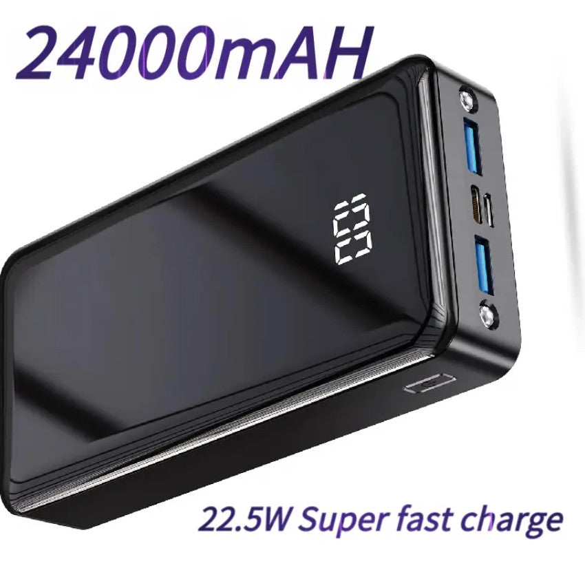24000mAh Hochkapazitäts-Powerbank, LED-Ladeanzeige, Typ-C-Schnellladung