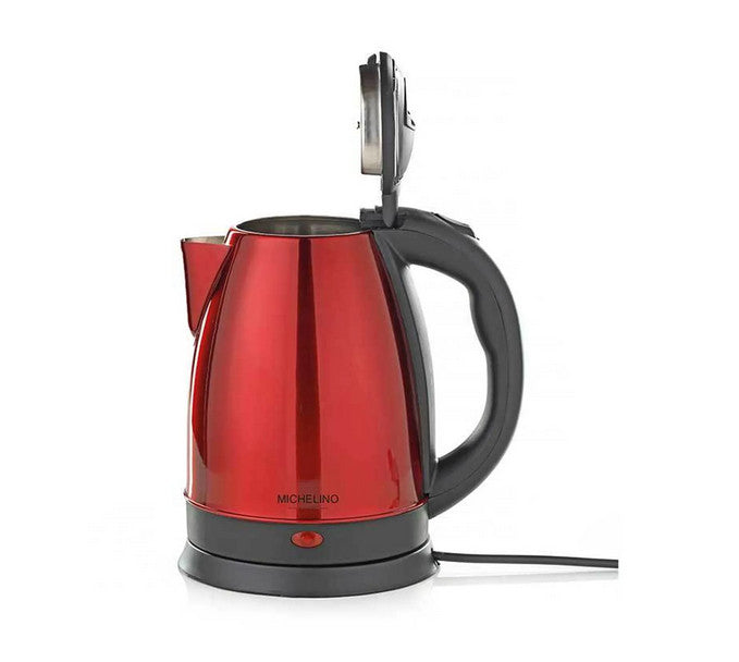MICHELINO 1800 Watt 1,8 L Edelstahl Wasserkocher, Farbe: ROT