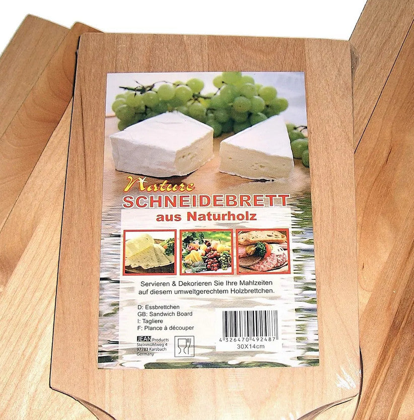 Küche Schneidebrett mit Griff 30 x 14 x 0,8cm aus Birkenholz