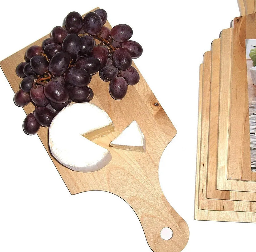 Küche Schneidebrett mit Griff 30 x 14 x 0,8cm aus Birkenholz