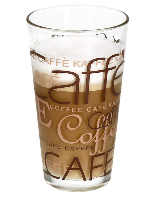 Latte Macchiato Glas 39cl stapelbar Coffee Dekor