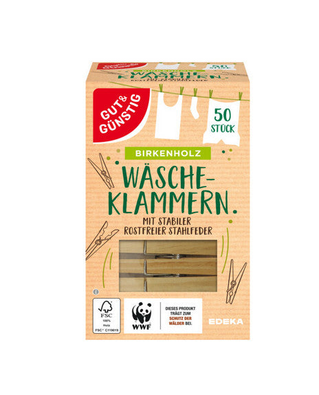 GUT&GÜNSTIG Holz-Wäscheklammern 50ST