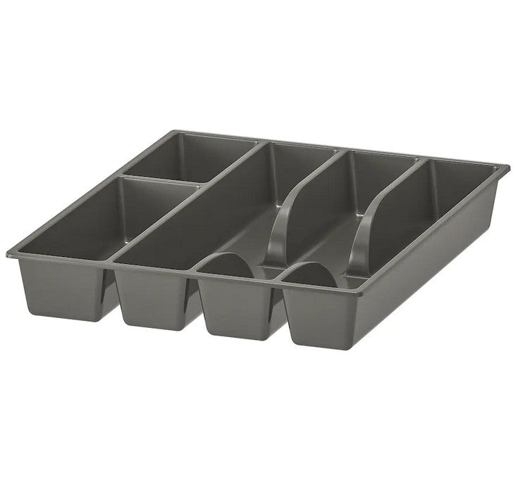 SMÄCKER Besteckkasten, grau, 31x26 cm
