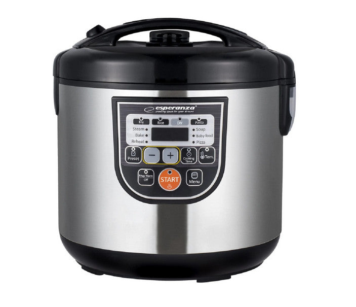 Multikocher 5 L, 860 W, 11 Programme, Antihaft, Edelstahl, Schwarz