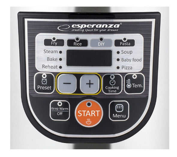 Multikocher 5 L, 860 W, 11 Programme, Antihaft, Edelstahl, Schwarz