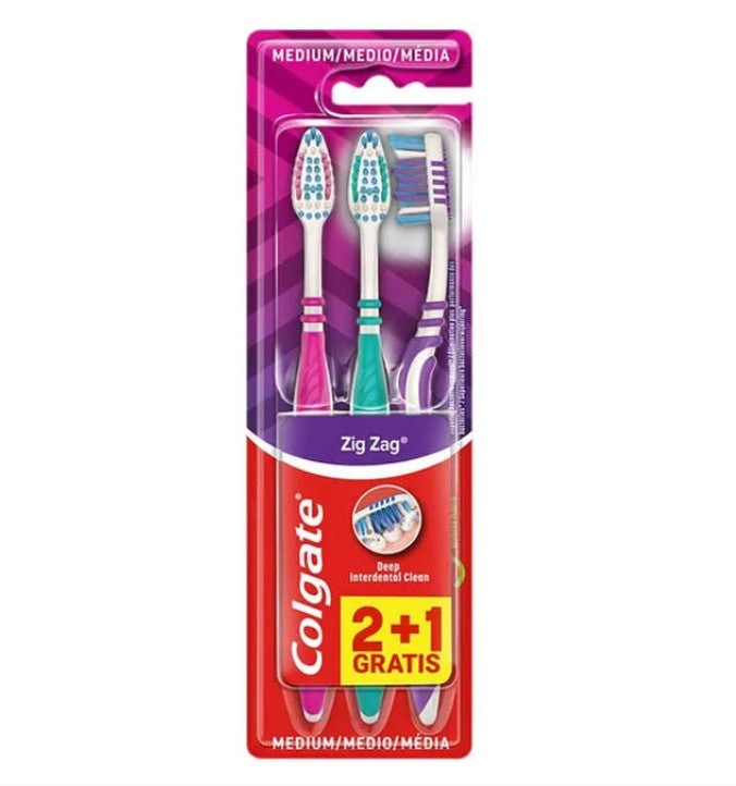 Zahnbürste Colgate ZigZag (3 Stück) Mittel
