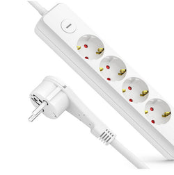 Verlängerungs-Steckdosenleiste 1,5 m, 4 Steckdose Weiß
