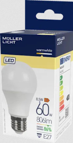 LED Birne 8,5W 60W 220-240V E27