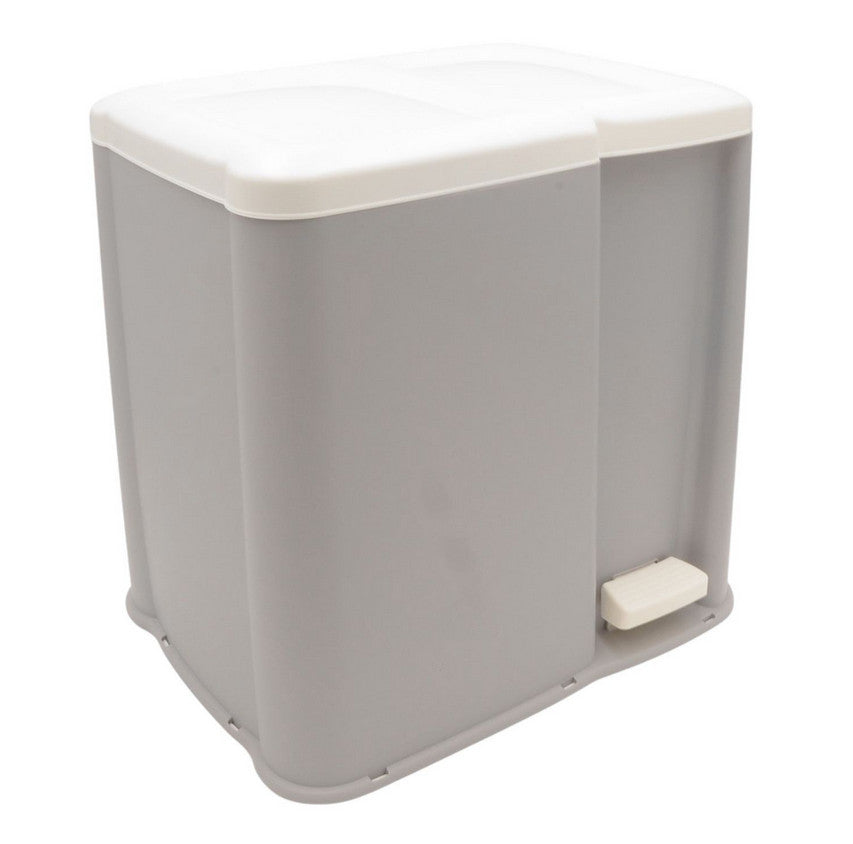 Abfalleimer mit 2 Behältern (ca. 6 und 13 Liter) und Fußpedal zum Öffnen.