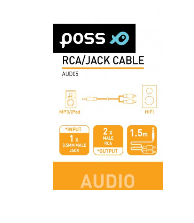 Audio Kabel 3,5mm Klinke auf 2x Cinch - RCA Jack AUX Laptop Handy Adapter 1,5m