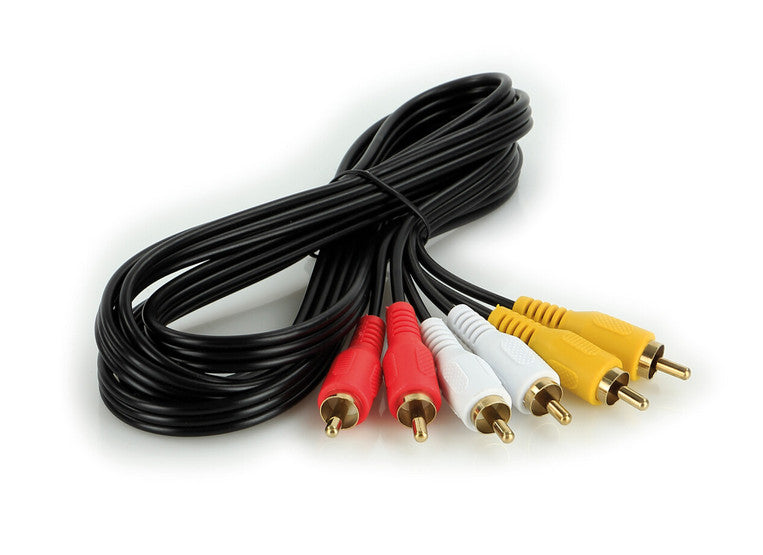 Cinch-Videokabel - PSVID02 - Rot/Gelb/Weiß POSS   3 m