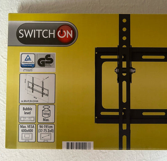 Switch On TV Wandhalterung 94 - 191 cm (37 - 75 Zoll) Max. 50kg Traglast - TÜV