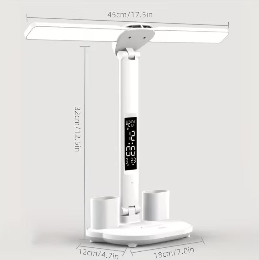 Head LED Multifunktions-Schreibtischlampe, faltbare Touch--Tischleuchte mit USB-Stromversorgung  (Weiß)