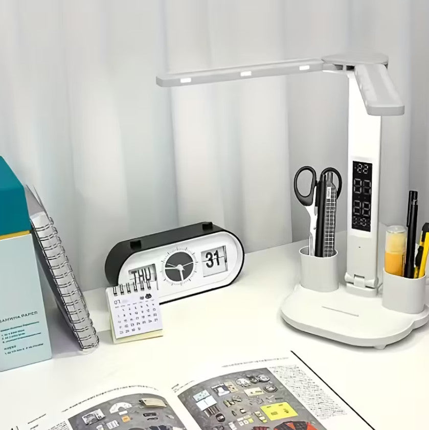 Head LED Multifunktions-Schreibtischlampe, faltbare Touch--Tischleuchte mit USB-Stromversorgung  (Weiß)