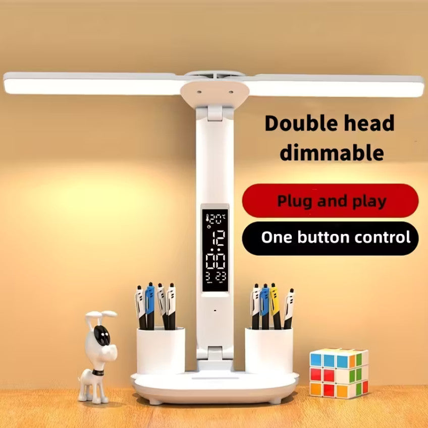 Head LED Multifunktions-Schreibtischlampe, faltbare Touch--Tischleuchte mit USB-Stromversorgung  (Weiß)