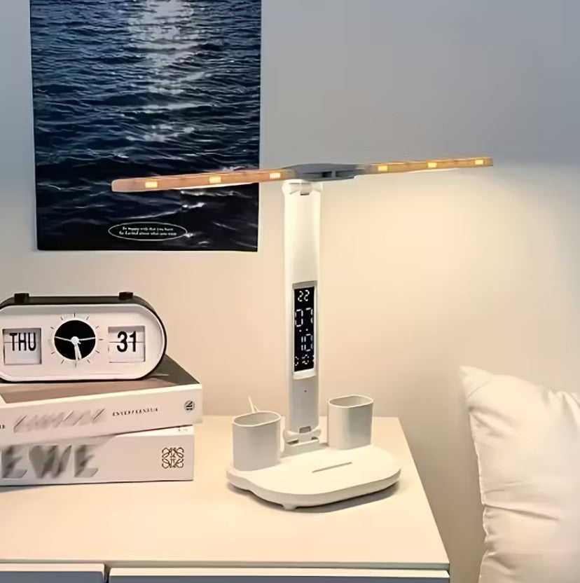 Head LED Multifunktions-Schreibtischlampe, faltbare Touch--Tischleuchte mit USB-Stromversorgung  (Weiß)