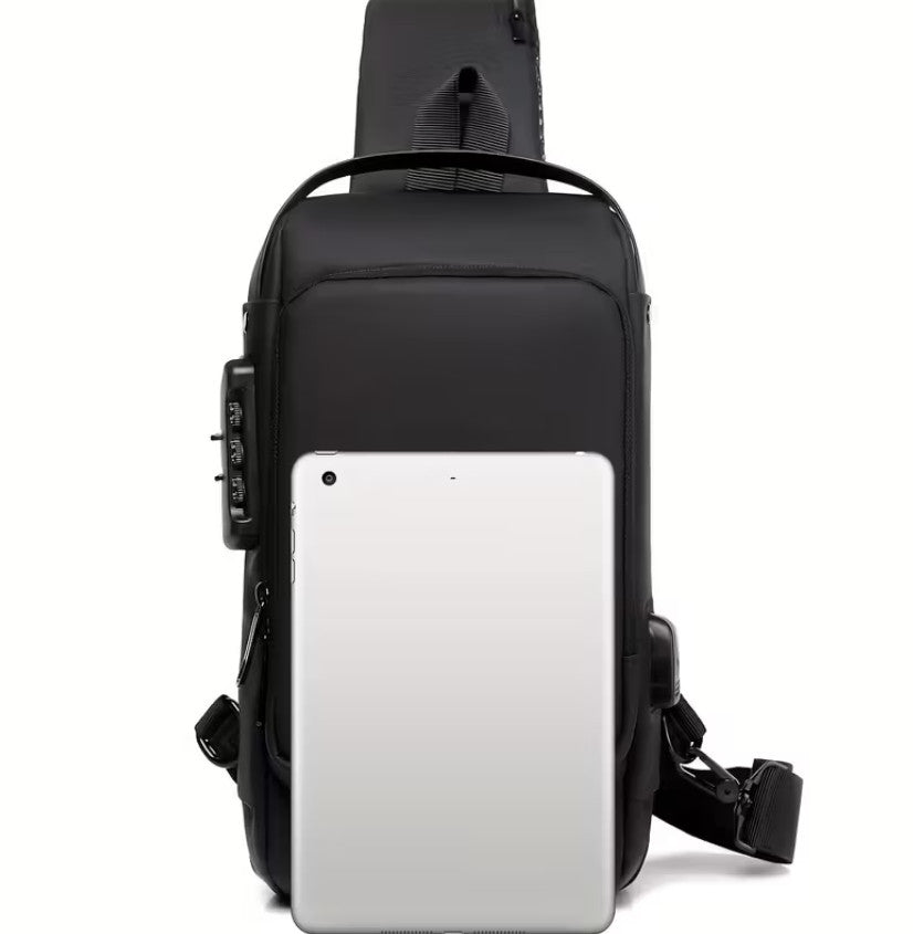 Herren -Diebstahl-Passwort-Schloss Brusttasche - Hochwertige -Diebstahl-Tasche mit Zahlenschloss