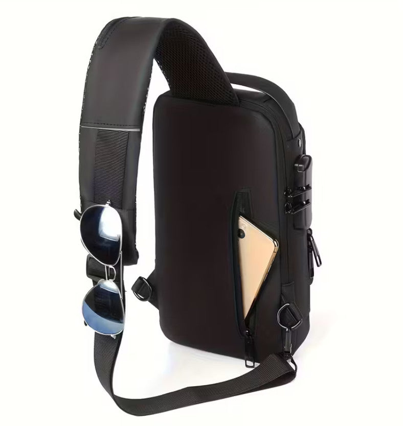 Herren -Diebstahl-Passwort-Schloss Brusttasche - Hochwertige -Diebstahl-Tasche mit Zahlenschloss