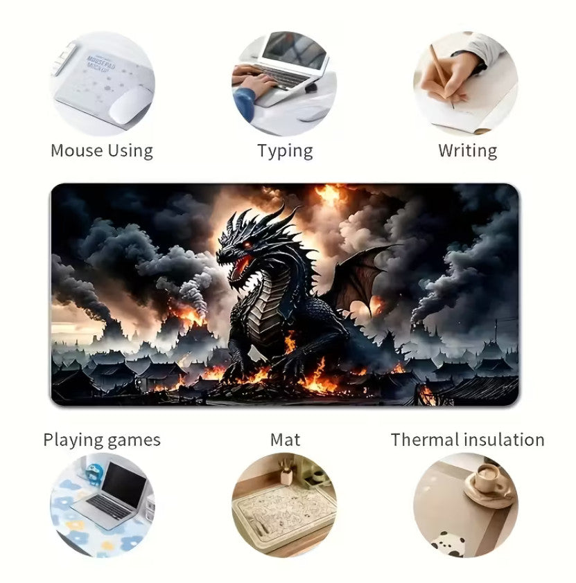 Extra Large Drachenmuster Mauspads - Rutschfest (30 * 70 ) cm