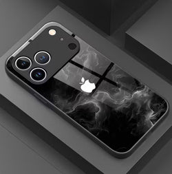 Premium Schwarzer Marmor  Glas Handyhülle iPhone 17 Pro Max / Schwarz