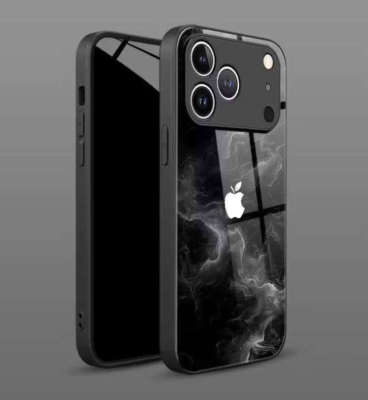Premium Schwarzer Marmor  Glas Handyhülle iPhone 17 Pro Max / Schwarz