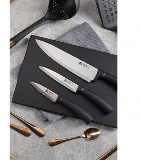 Acero Inoxidable Bergner Cooper 3-teiliges Messerset – Negro