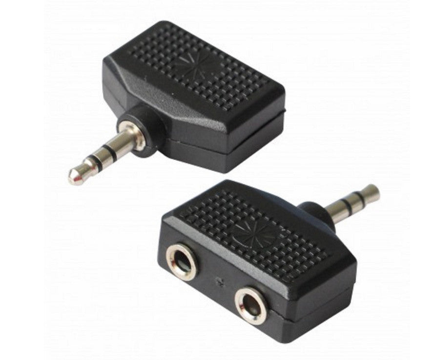 POSS-Audio-Adapter 3,5 mm-Klinken-Stecker/2 3,5 mm-Klinken-Kupplung Schwarz