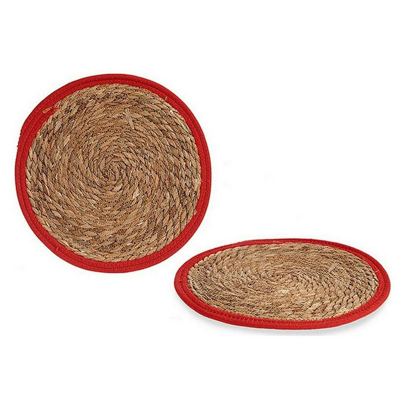 Untersetzer Gift Decor Braun Rot natürlich 35 x 1 x 35 cm Kunststoff