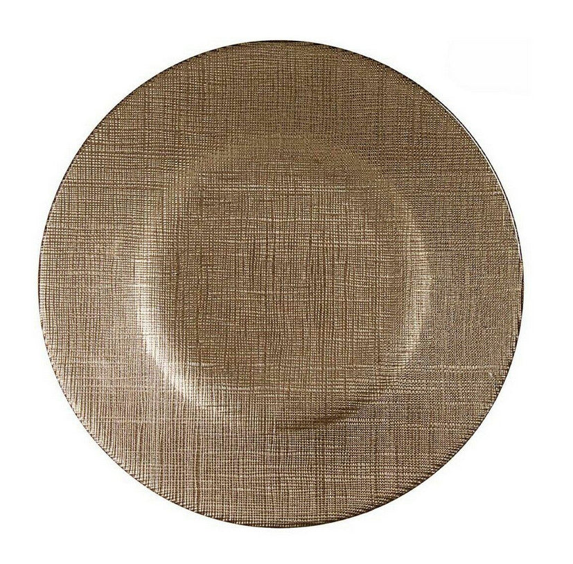 Flacher Teller Vivalto  Gold Glas 21 x 2 x 21 cm