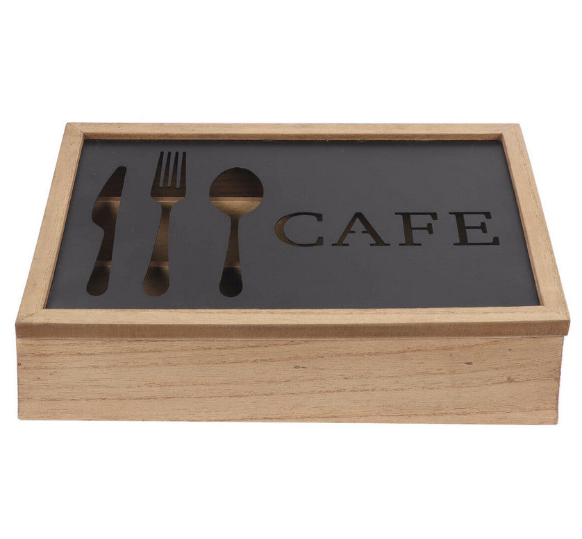 Besteckkasten DKD Home Decor Braun Schwarz Metall Holz