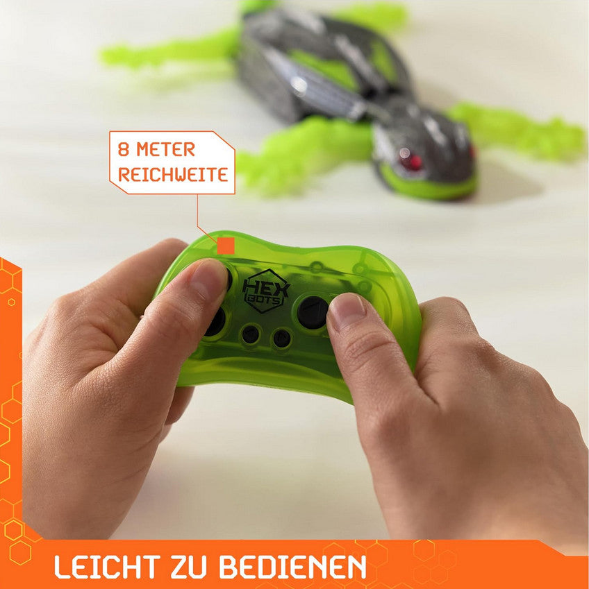 Hex Bots – Wandkletternder Gecko, ferngesteuerter Gecko, der mit leuchtenden LED-Augen an Wänden und Decken entlangkriecht.