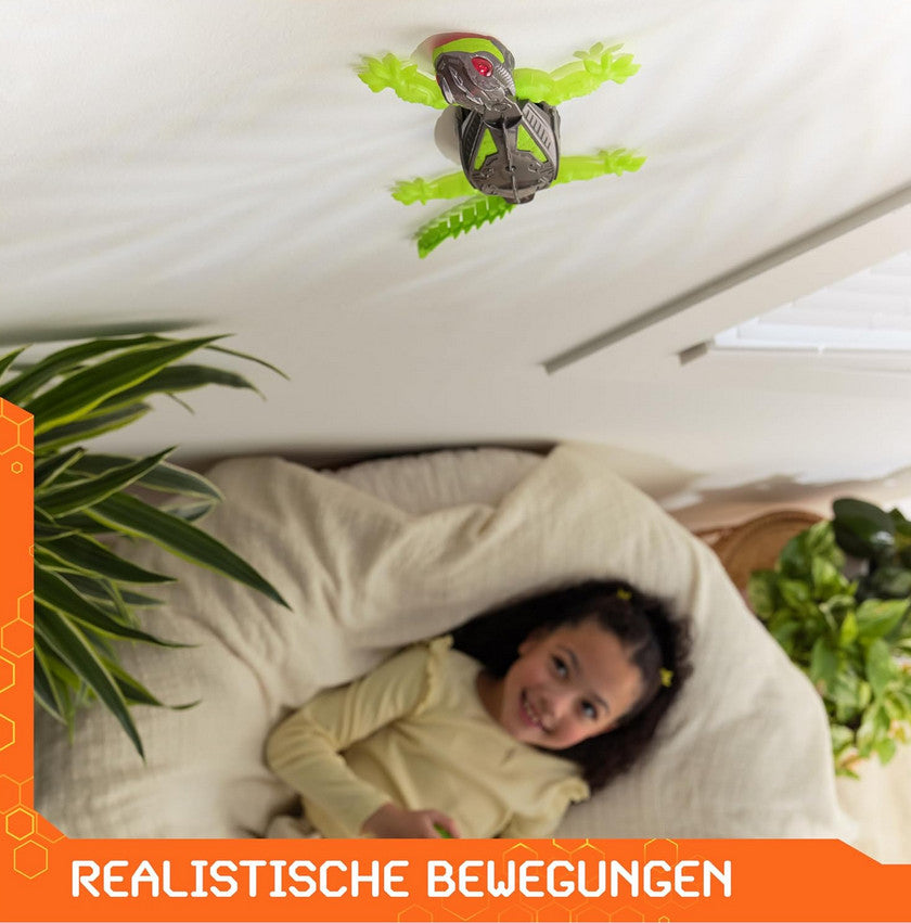 Hex Bots – Wandkletternder Gecko, ferngesteuerter Gecko, der mit leuchtenden LED-Augen an Wänden und Decken entlangkriecht.