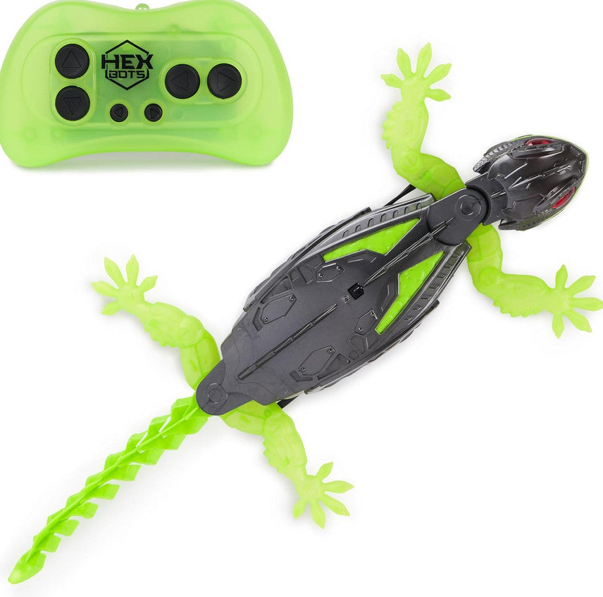 Hex Bots – Wandkletternder Gecko, ferngesteuerter Gecko, der mit leuchtenden LED-Augen an Wänden und Decken entlangkriecht.