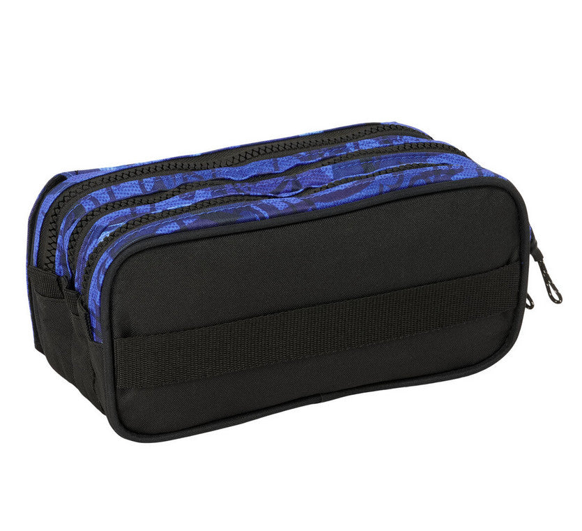 Dreifaches Mehrzweck-Etui El Niño Roller Blau Schwarz 21,5 x 10 x 8 cm