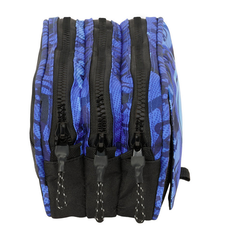 Dreifaches Mehrzweck-Etui El Niño Roller Blau Schwarz 21,5 x 10 x 8 cm