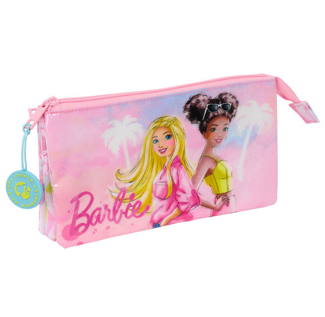 Dreifaches Mehrzweck-Etui Barbie Painterly Rosa Himmelsblau 22 x 12 x 3 cm
