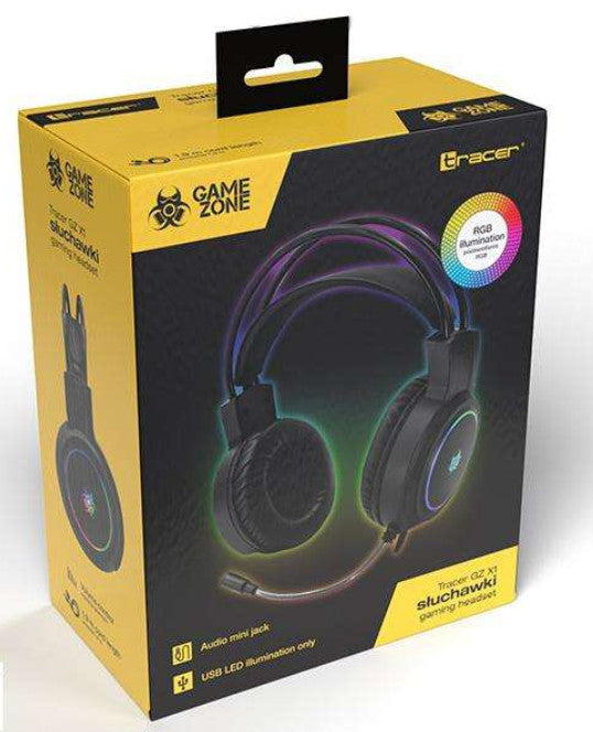 Tracer Gamezone Gaming-Kopfhörer mit Mikrofon und RGB-Hintergrundbeleuchtung