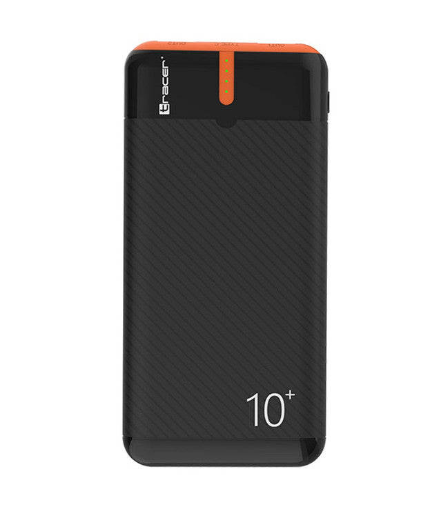Tracer Powerbank, 10.000 mAh, Schwarz und Orange, USB-C, 2 A