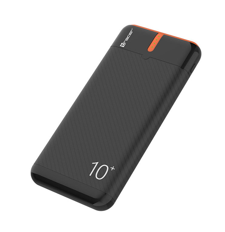 Tracer Powerbank, 10.000 mAh, Schwarz und Orange, USB-C, 2 A