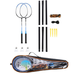 NRZ012 STEEL / Badminton-Set 2 Schläger + 3 Bälle + Netz + Hülle NILS