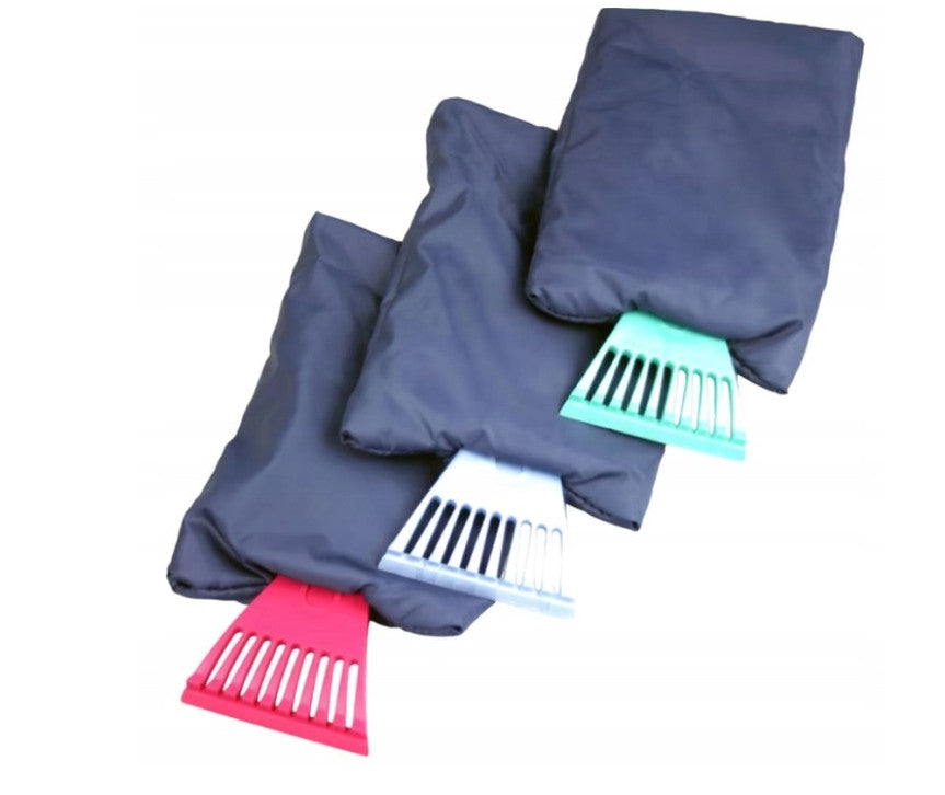 EISKRATZER MIT FLEECE HANDSCHUHE L=300/240 MM, FARBENMIX
