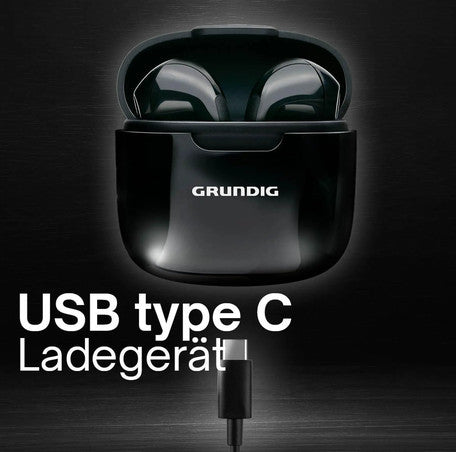 Grundig Bluetooth Kopfhörer – In Ear Earbuds 400 mAh – Schwarz