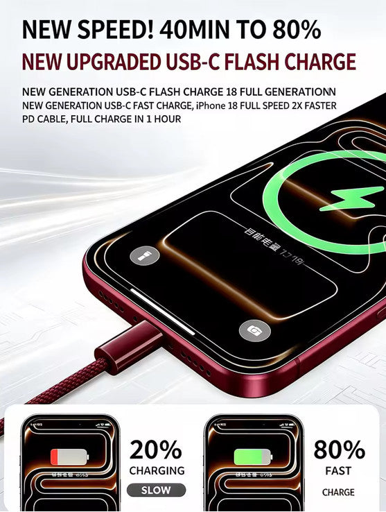 Original 60W Typ-C-Webkabel für iPhone 18 17 16 15 Pro Max