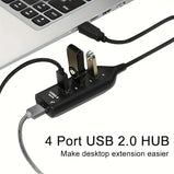 2.0 Multi-USB Hub Splitter 4-Port USB Hub Verteiler Adapter Laptop PC