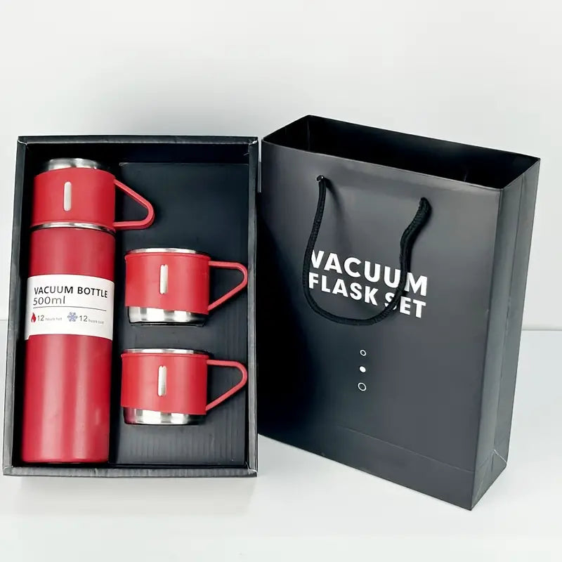 3-in-1 Edelstahl-Vakuumisolierbecher Mit 2 Zusätzlichen Schwarz 3 / 500ml