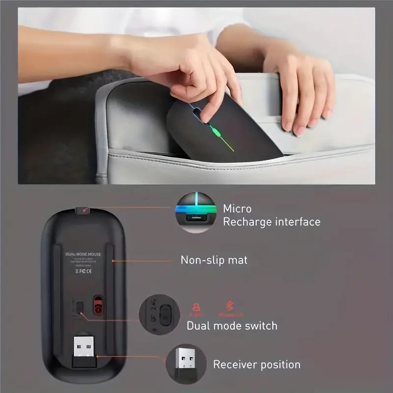 Dual Mode Wireless 5.1+2.4g Wireless Gaming Mouse