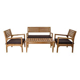 Tisch mit 3 Sesseln DKD Home Decor Teakholz 127 x 72 x 88 cm (4 pcs)
